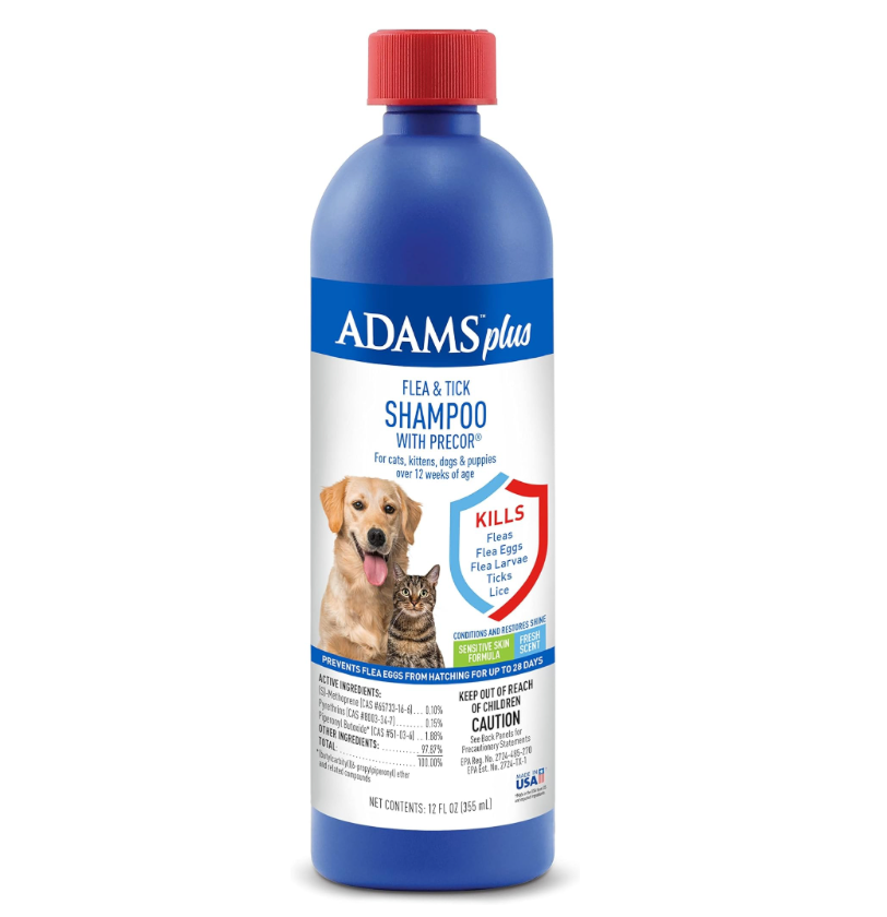 Adams Plus Flea Tick Shampoo with Precor for Cats Kittens Dogs P Cal State Dog Supplies