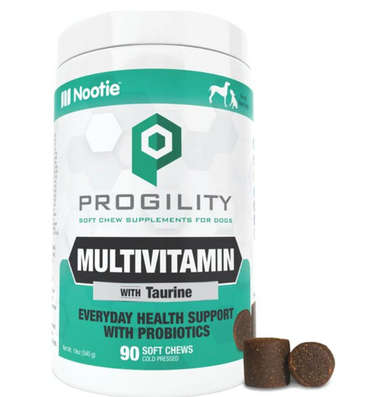 Nootie Progility Bacon Flavored Multivitamin with Taurine Soft Chew for Adult Dogs, 90 count