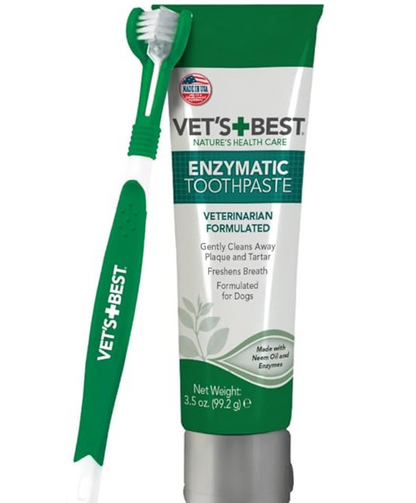 Dog Toothbrush & Enzymatic Toothpaste Set